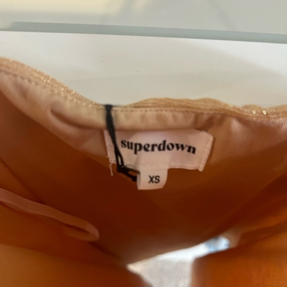 Superdown CLEO TWO PIECE DRESS IN NUDE METALLIC XS NWT revolve shimmer leopard - Picture 4 of 10